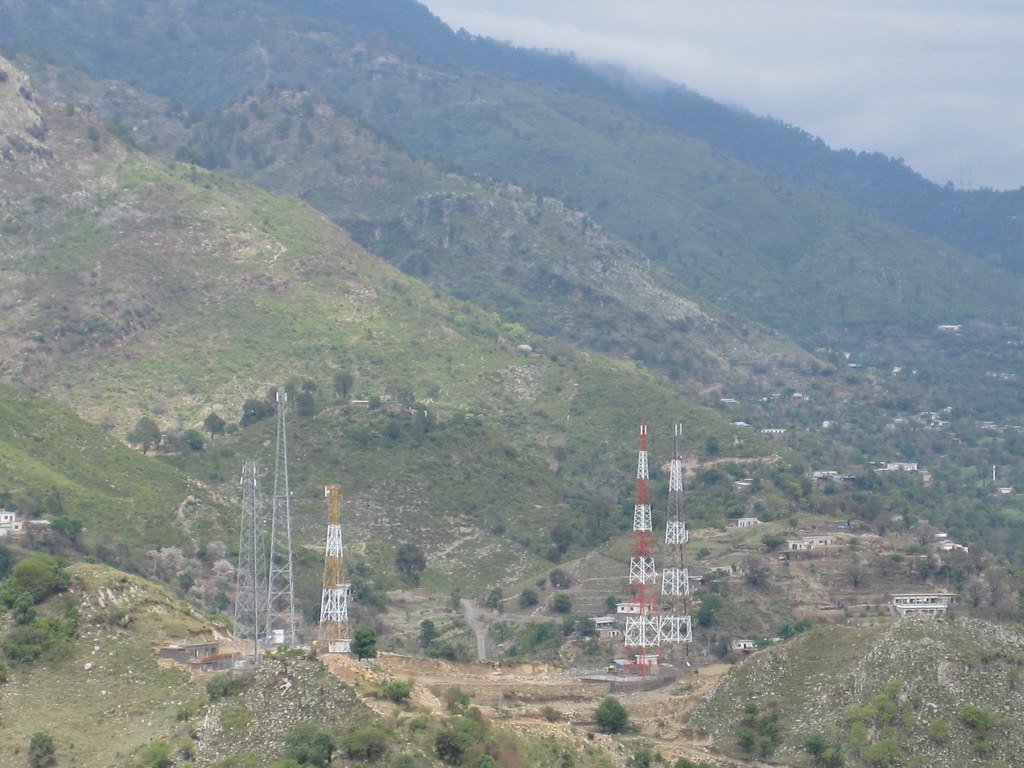 Real view of Gokina village on the Margalla Hills mountainside, seen from the Talhar viewpoint